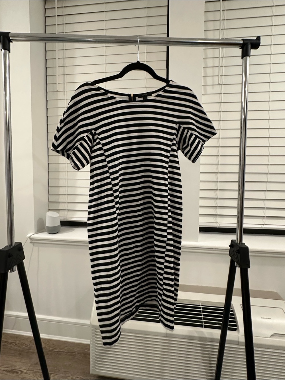 JCrew Striped Black & White Short Sleeve Shift Dress, Size S